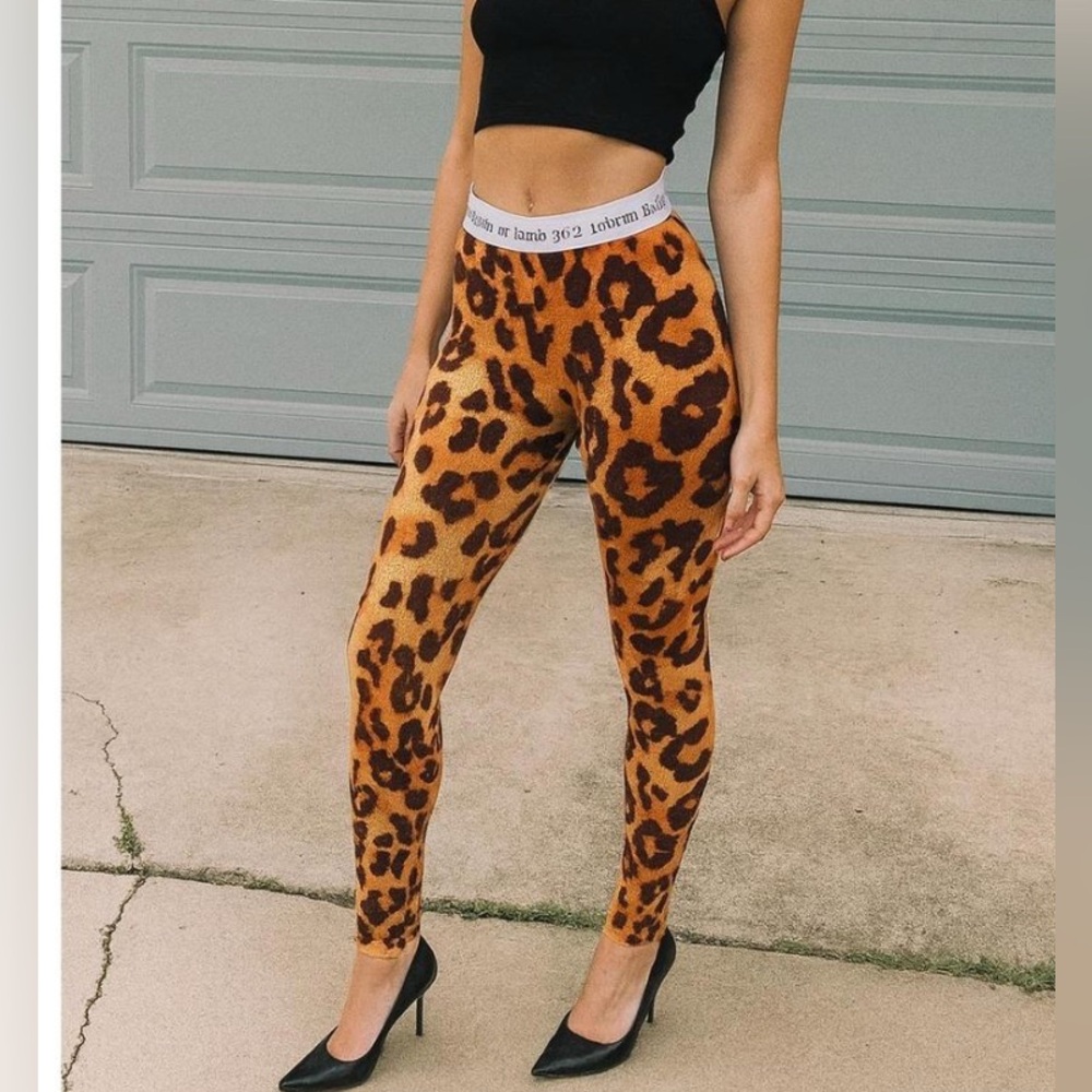 ✨🆕BNWOT!Rare L.A.M.B. Leopard Waffle Pants/Leggings!Sz XS!Super hard to find!✨